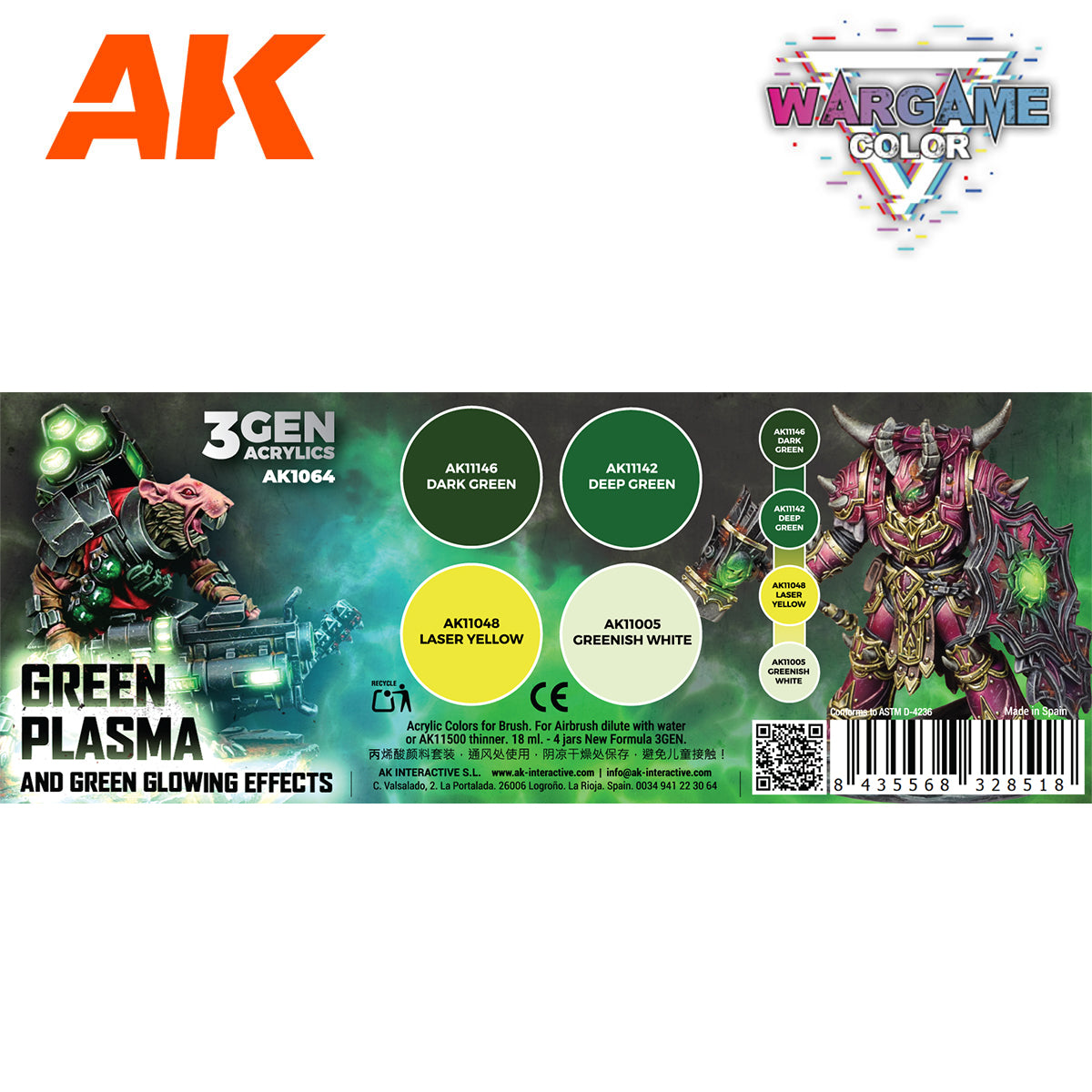 WARGAME COLOR SET. GREEN PLASMA AND GLOWING EFFECTS. - vista 2 - AK