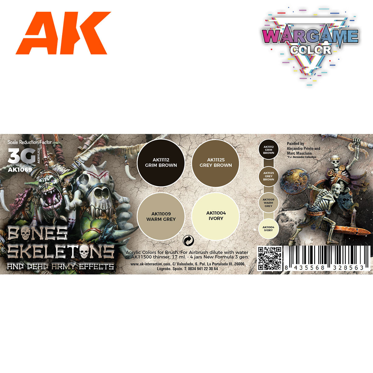 WARGAME COLOR SET. BONES AND SKELETONS. - vista 2 - AK