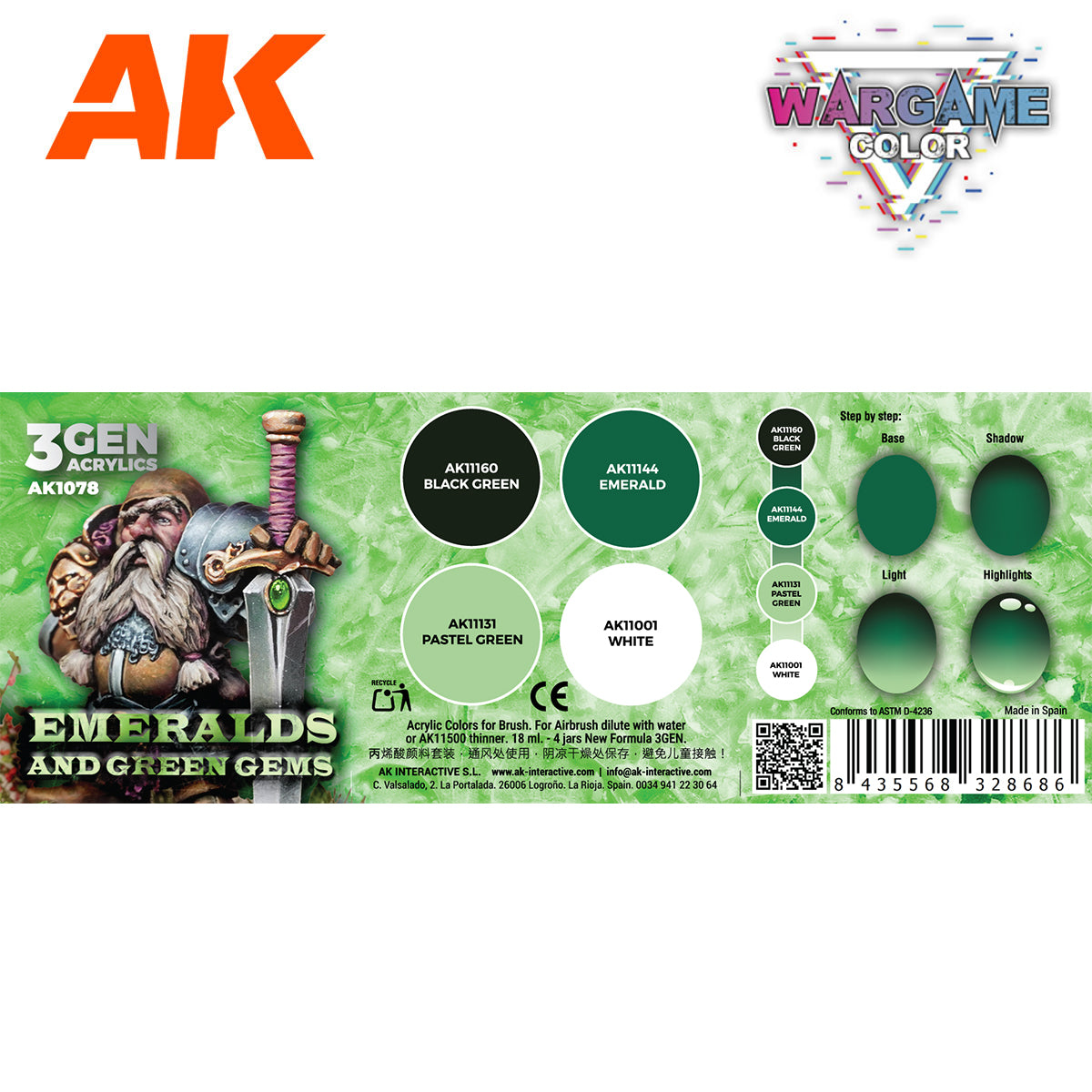 WARGAME COLOR SET. EMERALDS AND GREEN GEMS - vista 2 - AK