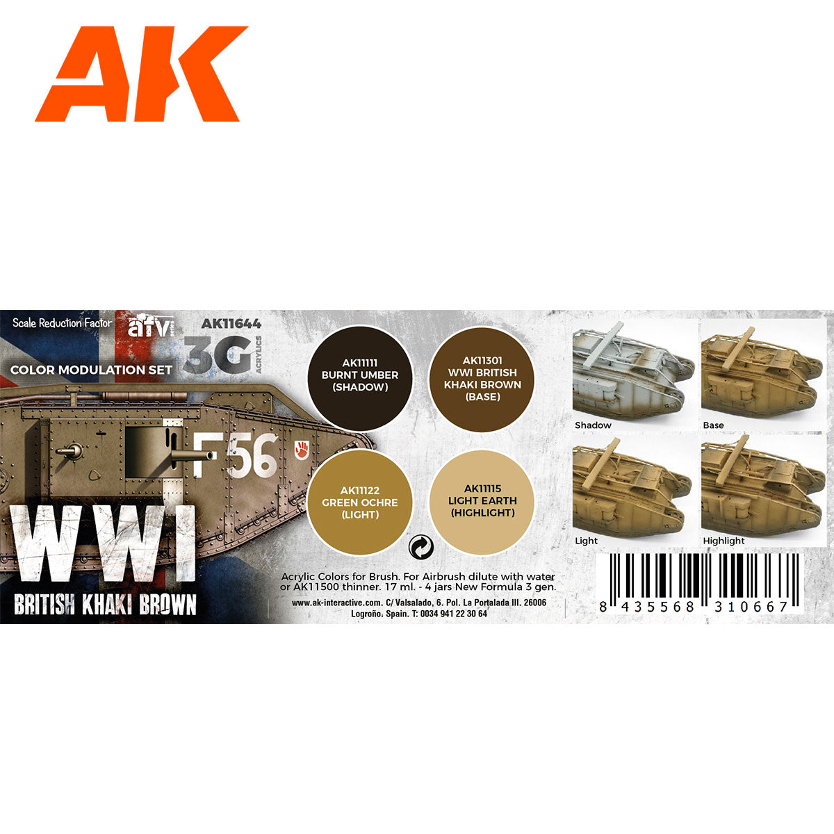 WWI BRITISH COLORS MODULATION SET - vista 2 - AK