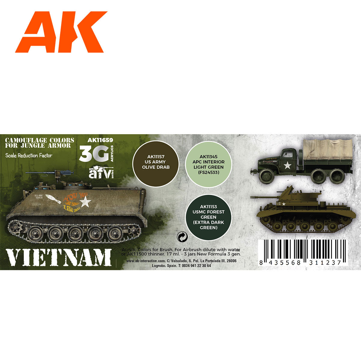VIETNAM CAMOUFLAGE COLORS FOR JUNGLE COLORS - vista 2 - AK