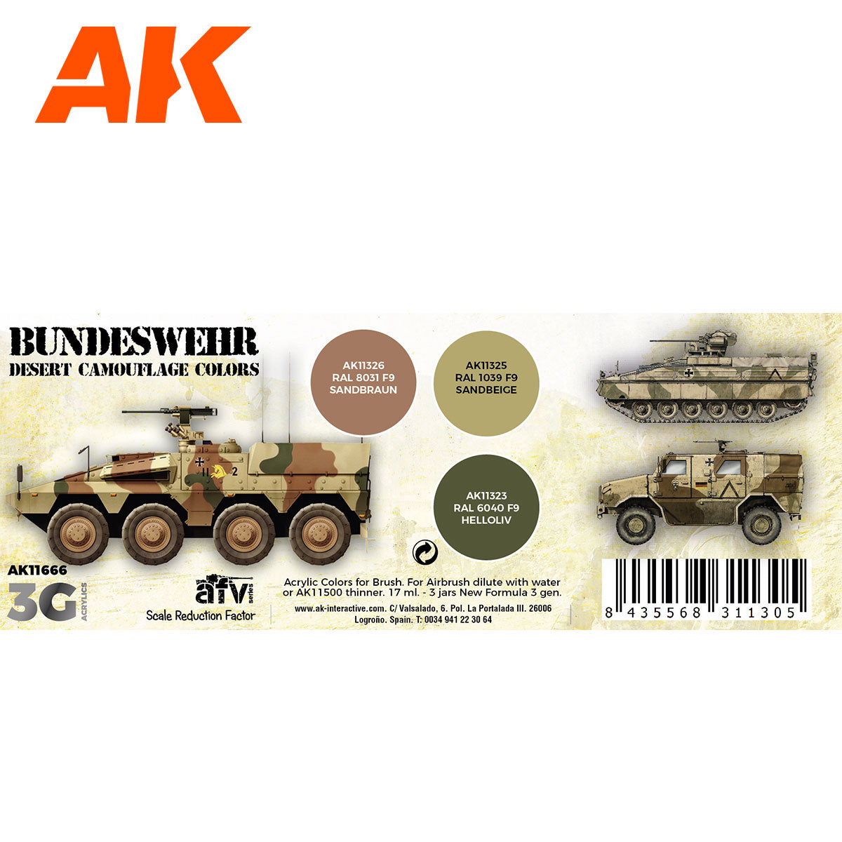 BUNDESWEHR DESERT CAMOUFLAGE COLORS - vista 2 - AK