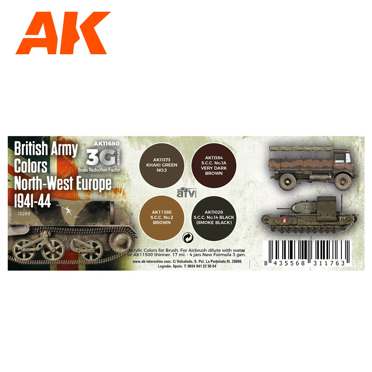 BRITISH ARMY COLORS NORTH-WEST EUROPE 1941-44 - vista 2 - AK