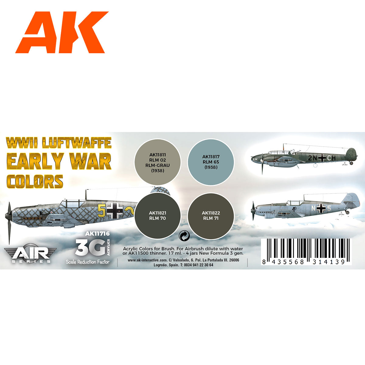 WWII Luftwaffe Early War Colors - vista 2 - AK