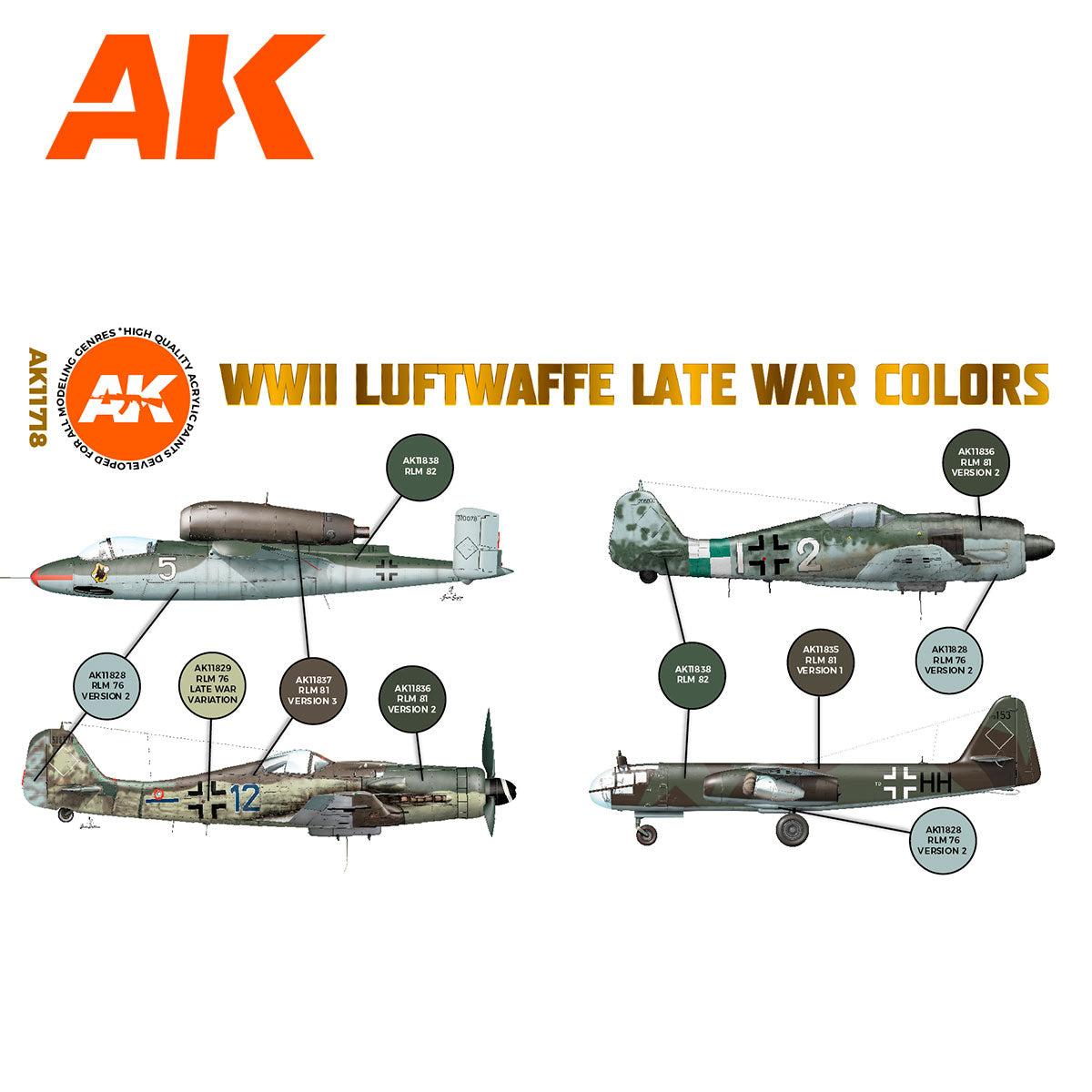 WWII Luftwaffe Late War Colors - vista 2 - AK
