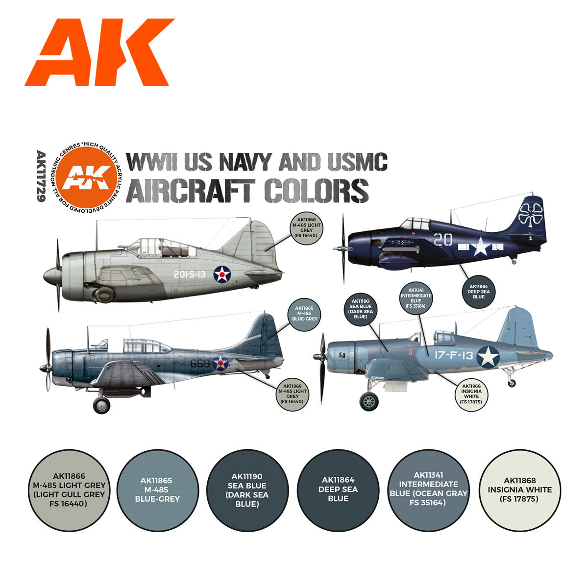 WWII US Navy & USMC Aircraft Colors SET 3G - vista 2 - AK