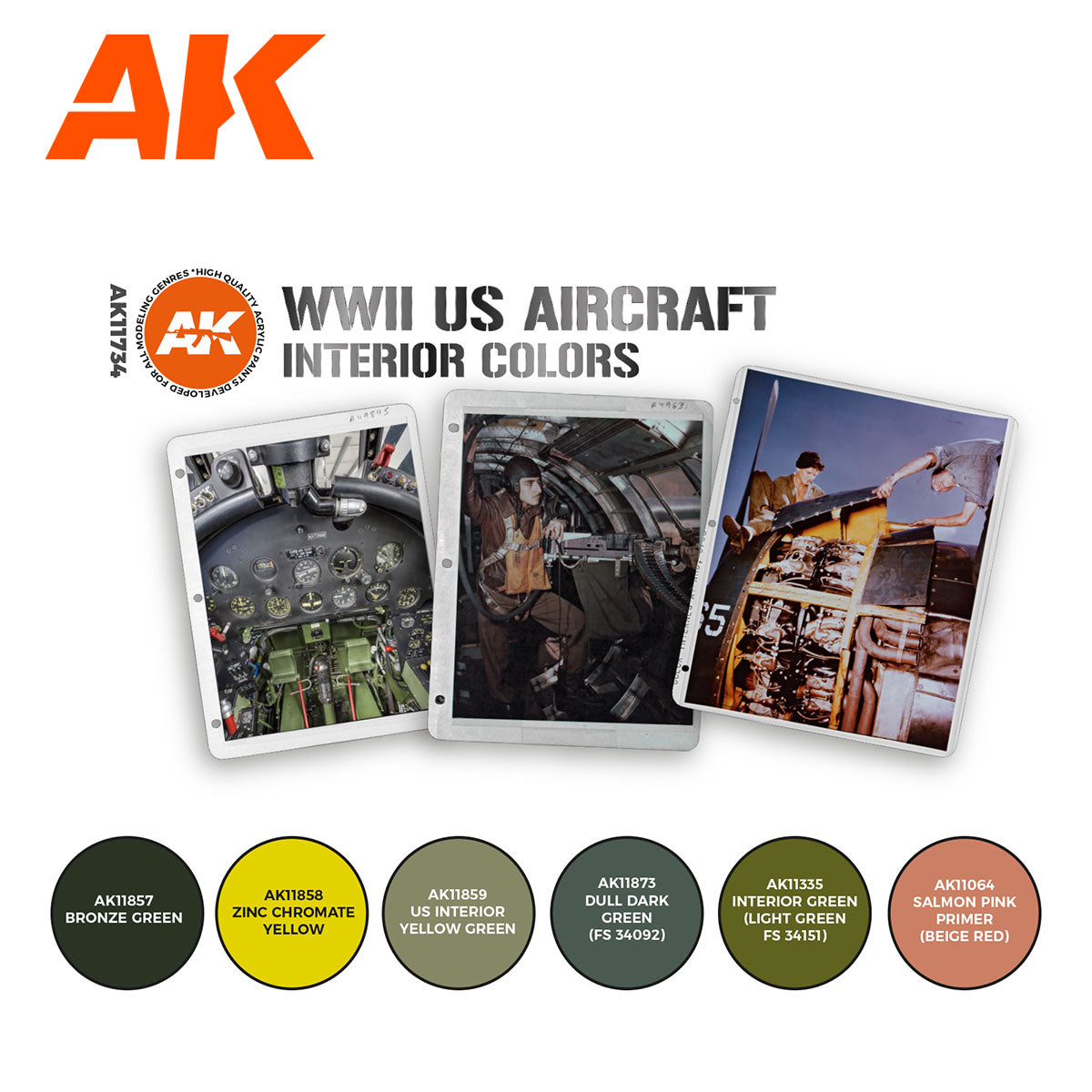 WWII US Aircraft Interior Colors SET 3G - vista 2 - AK
