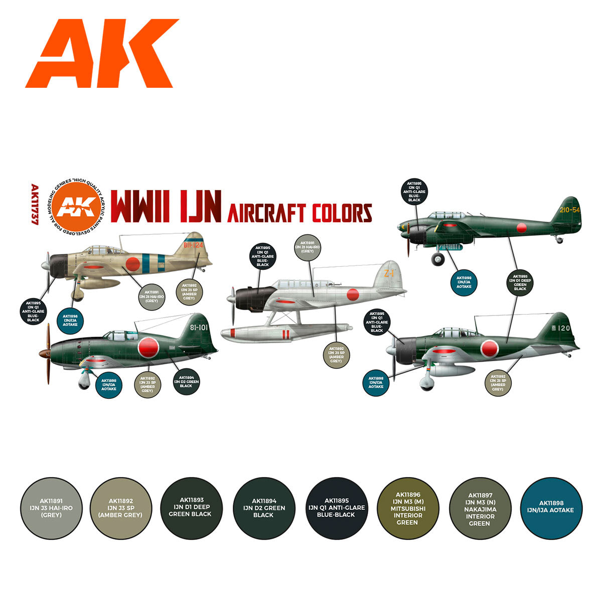 WWII IJN Aircraft Colors SET 3G - vista 2 - AK