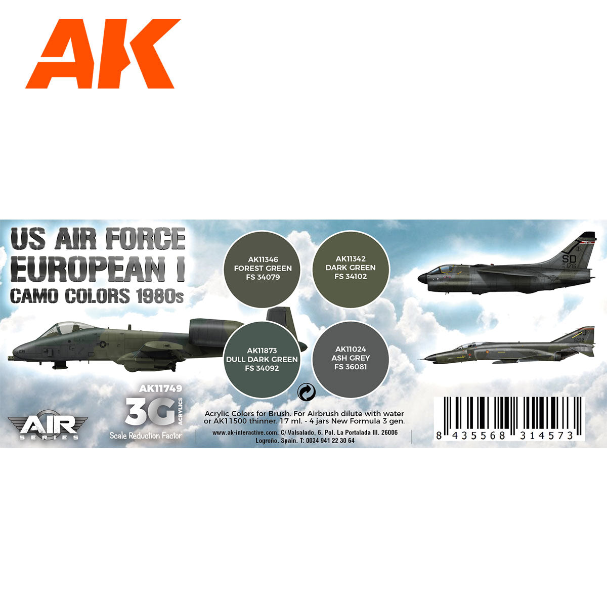 US Air Force European I Camo Colors 1980s - vista 2 - AK