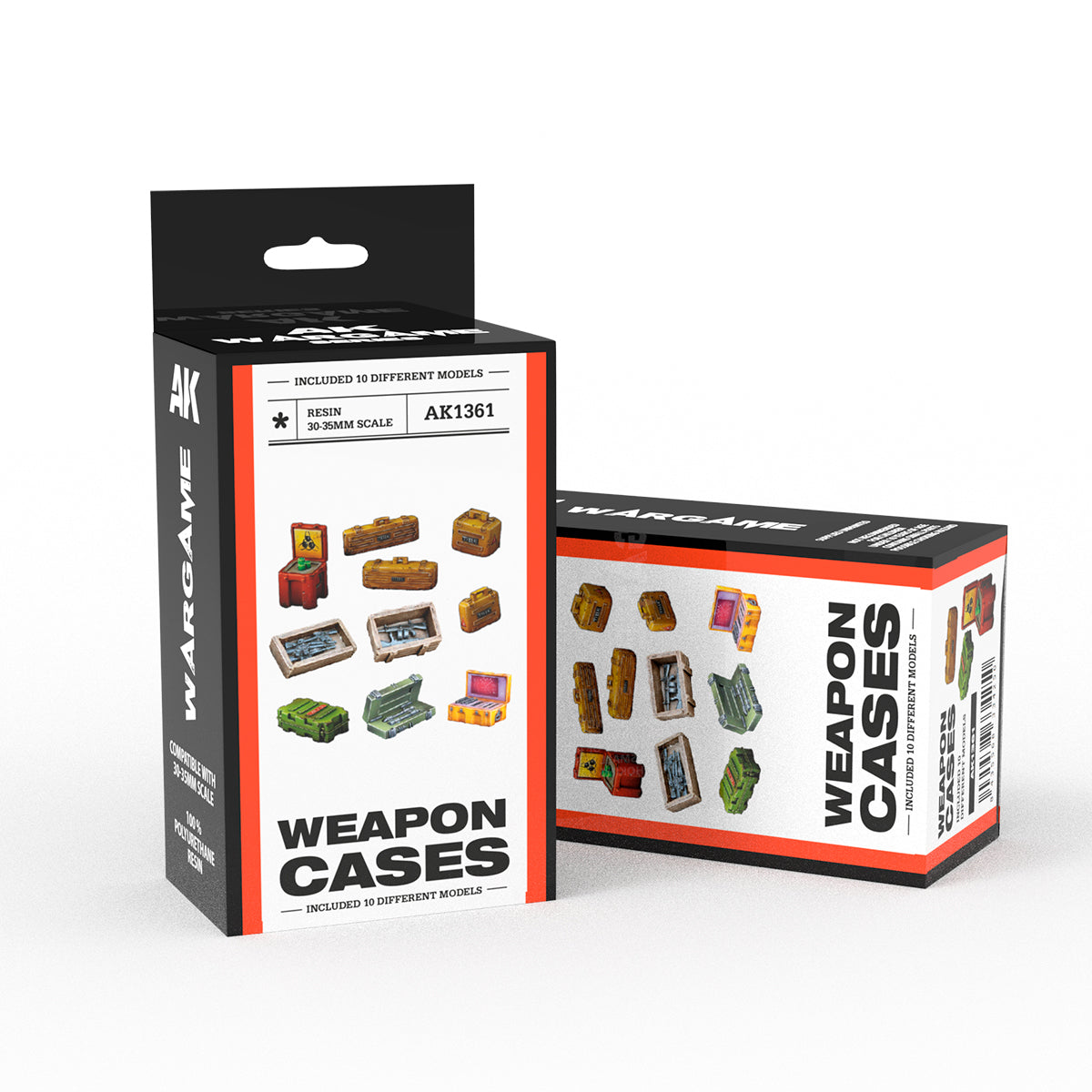 WEAPON CASES – SCENOGRAPHY WARGAME SET – 100% POLYURETHANE RESIN COMPATIBLE WITH 30-35MM SCALE - AK