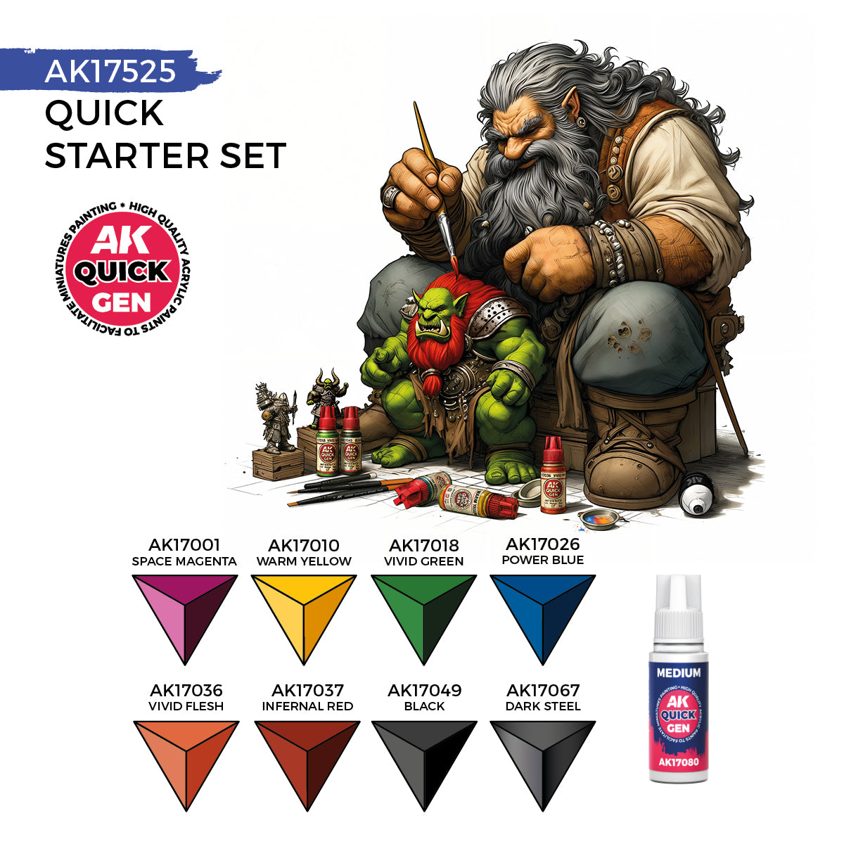 QUICK STARTER SET (8 QUICK GEN + 1 MEDIUM + 1 FREE BRUSH) - vista 3 - AK