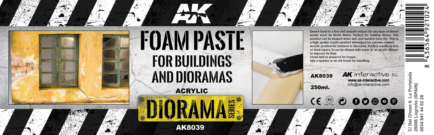 TEXTURIZANTE Y SELLADOR DE ESPUMA PARA EDIFICIOS Y DIORAMAS 250ml - vista 2 - AK