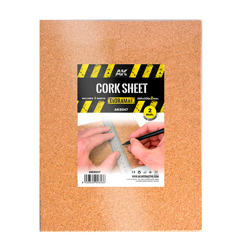 Plancha de corcho – grano FINO 200x300x2mm - AK