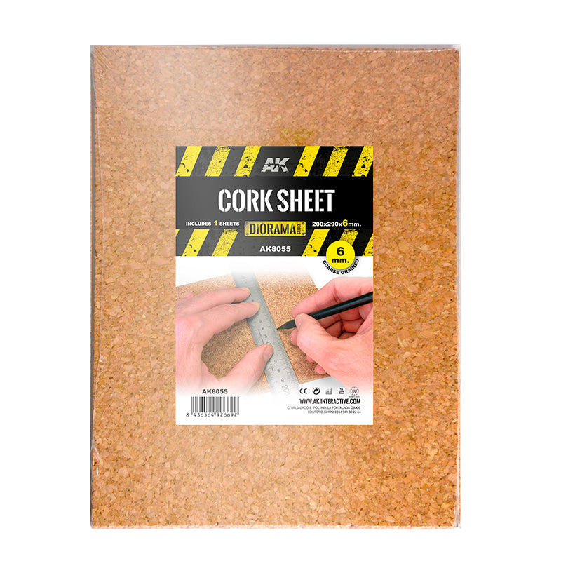Plancha de corcho – grano GRUESO 200x290x6mm - AK