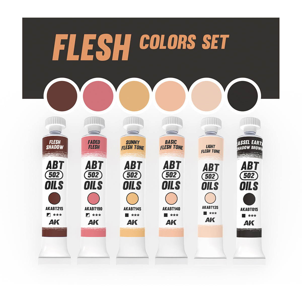 FLESH COLORS SET - ABT 502 OILS - vista 2 - AK