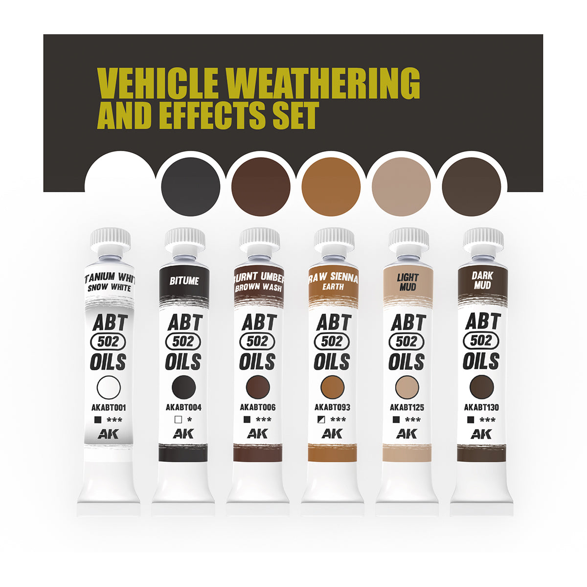 VEHICLE WEATHERING & EFFECTS SET - ABT 502 OILS - vista 2 - AK
