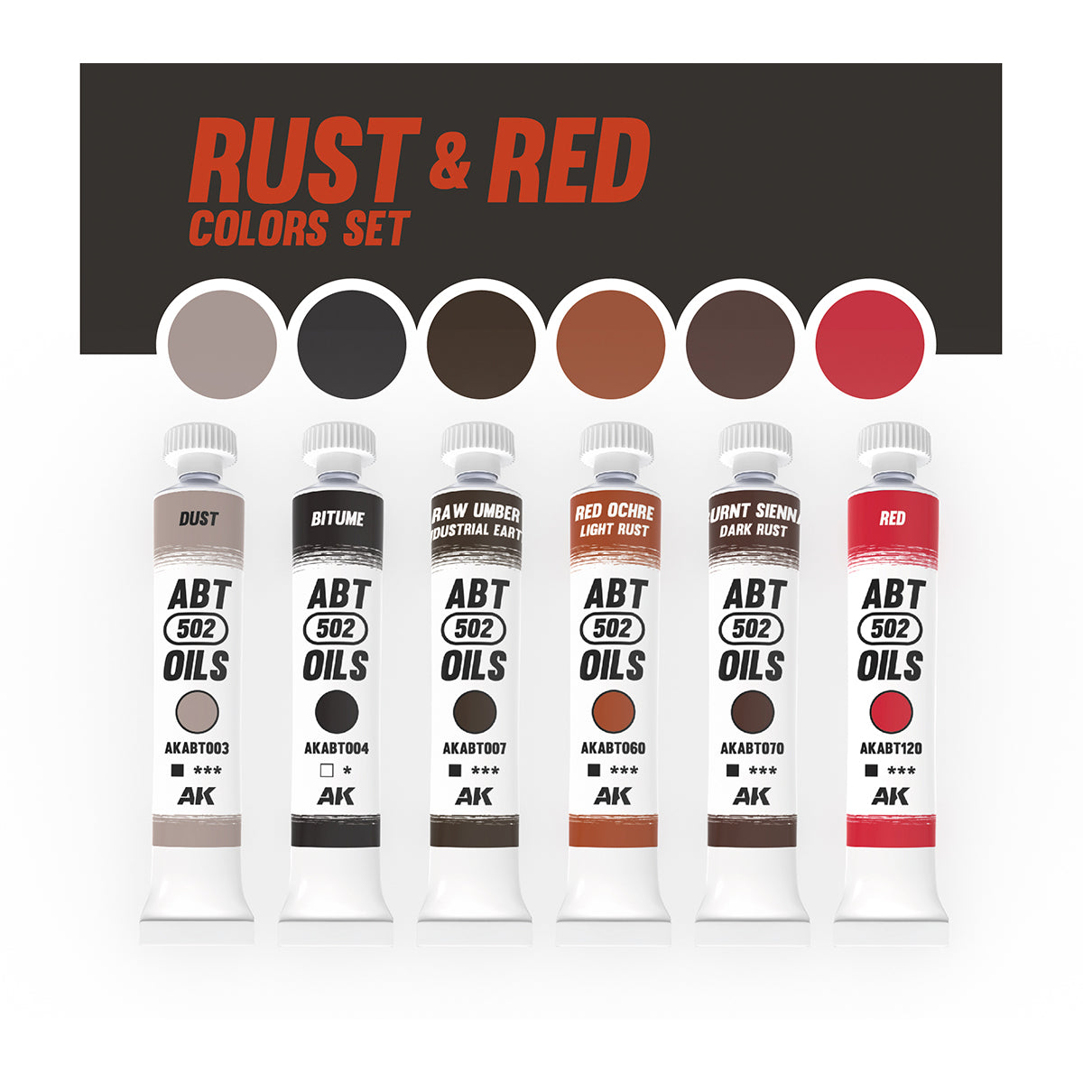 RUST & RED COLORS SET - ABT 502 OILS - vista 2 - AK