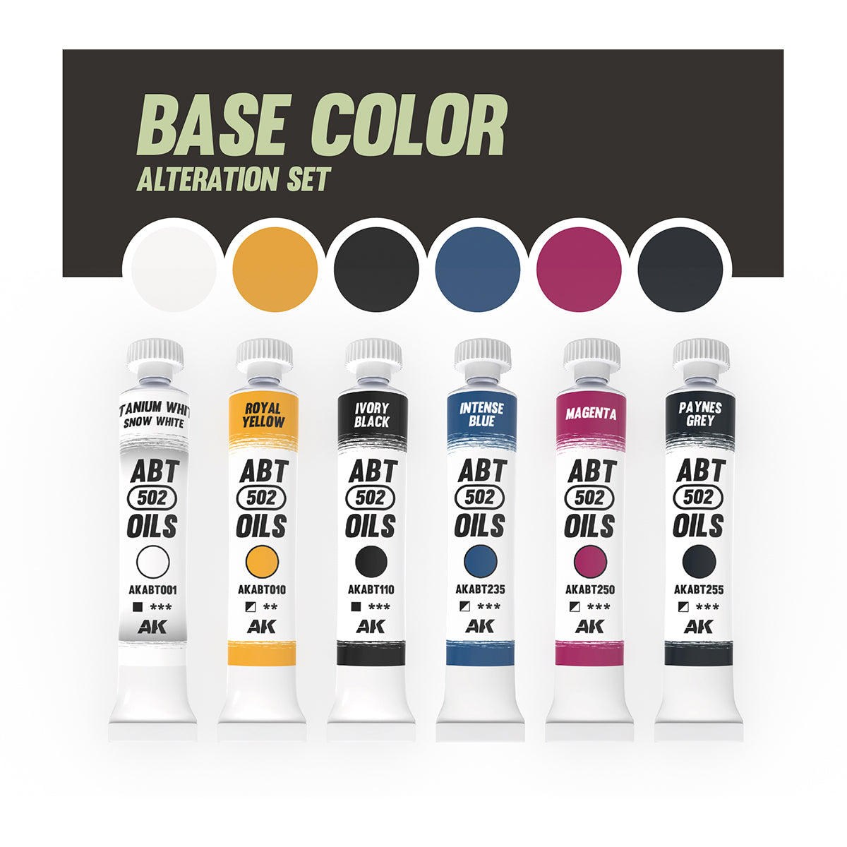 BASE COLOR ALTERATION SET - ABT 502 OILS - vista 2 - AK