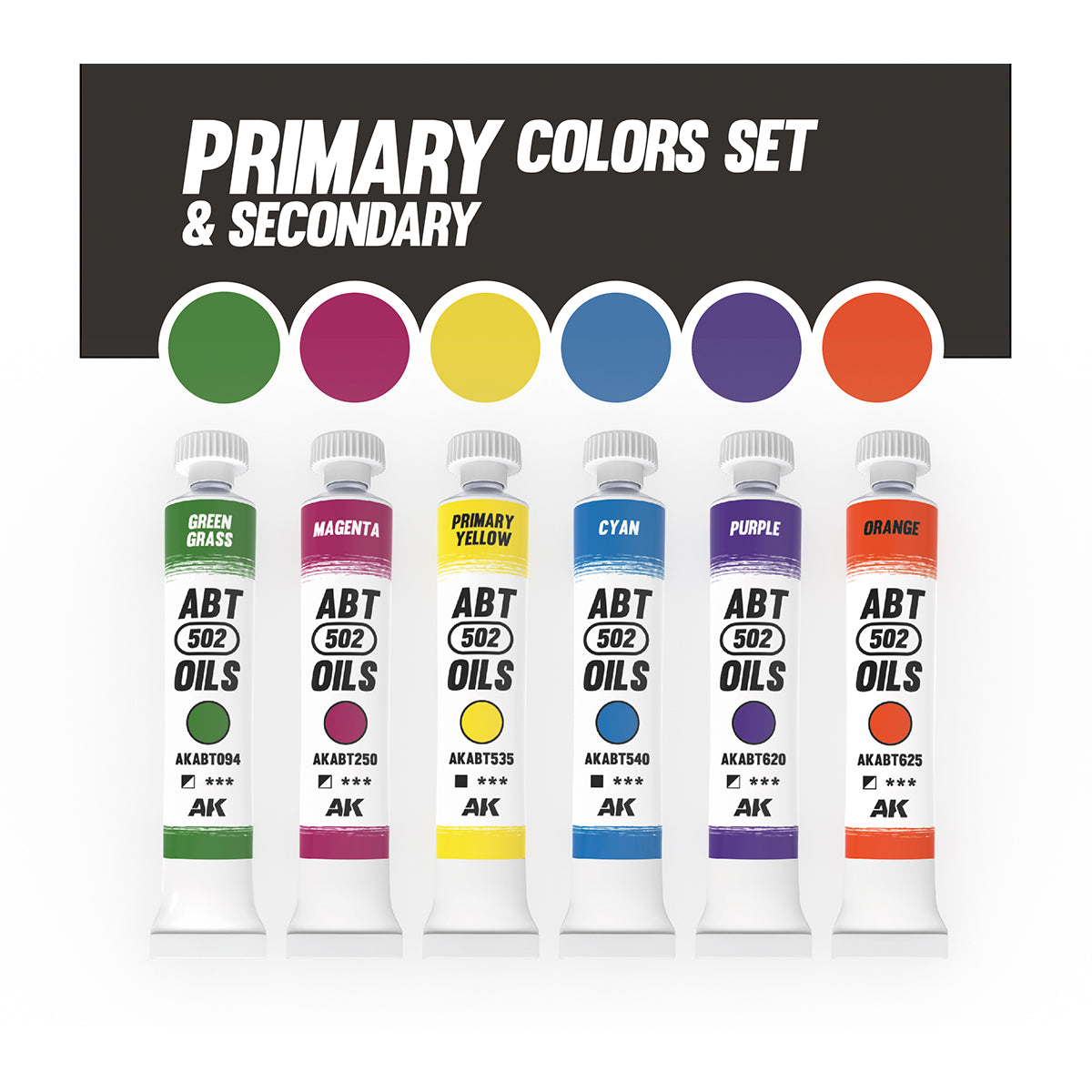 PRIMARY & SECONDARY COLORS SET - ABT 502 OILS - vista 2 - AK