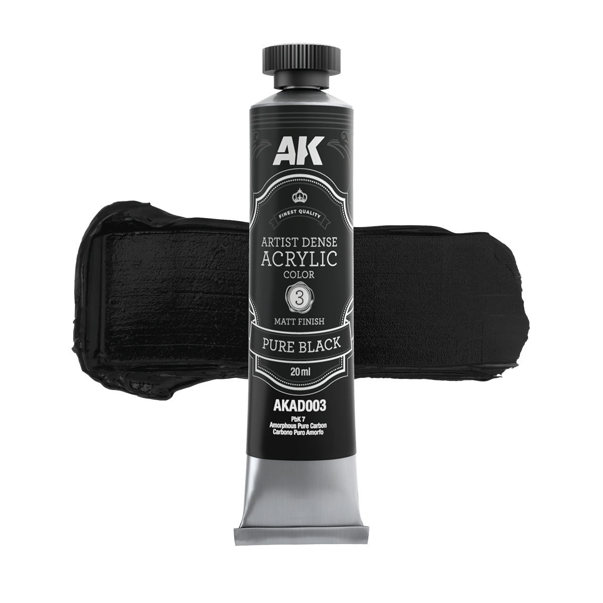PURE BLACK – ARTISTIC DENSE ACRYLIC COLOR - AK