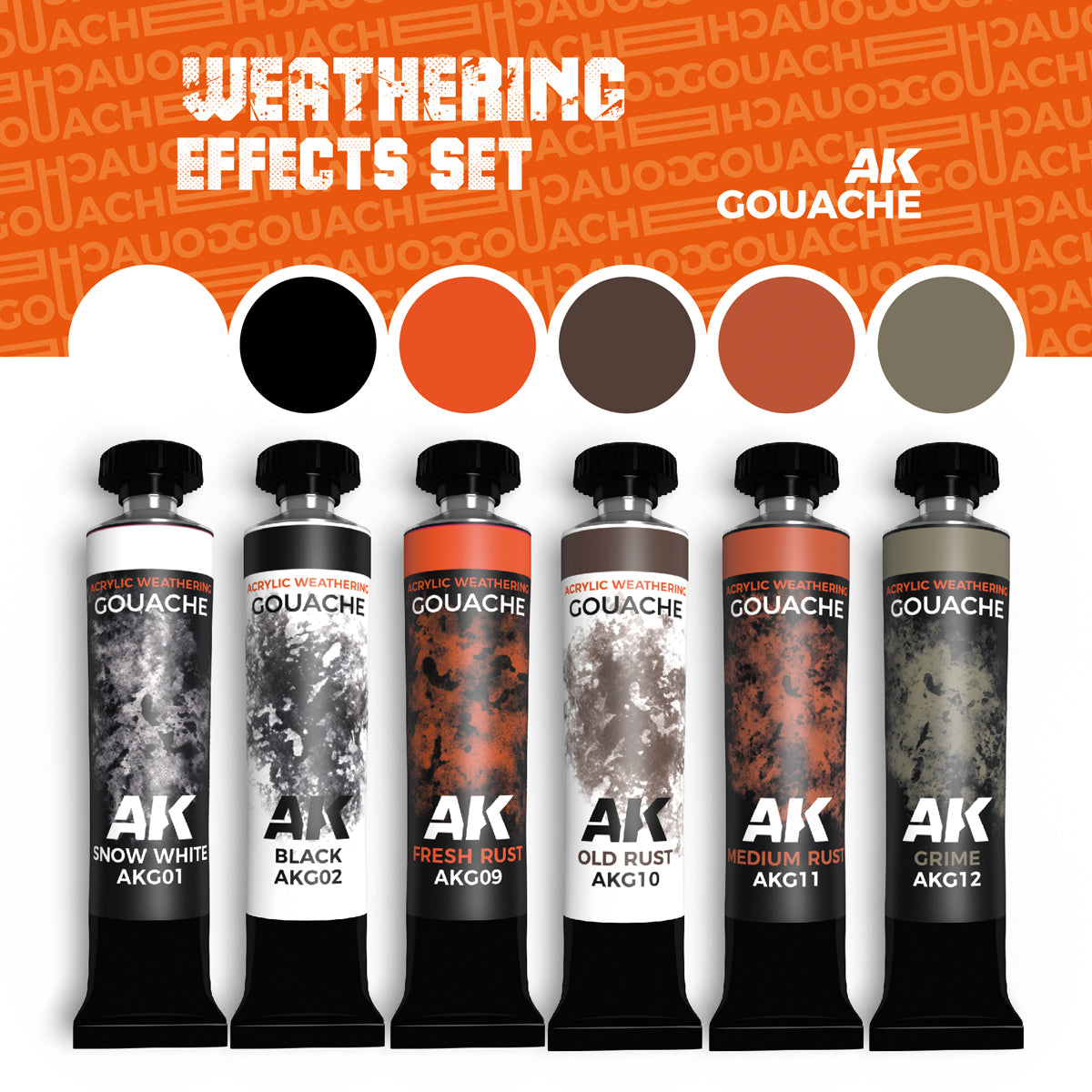WEATHERING EFFECTS SET - AK GOUACHES - vista 2 - AK