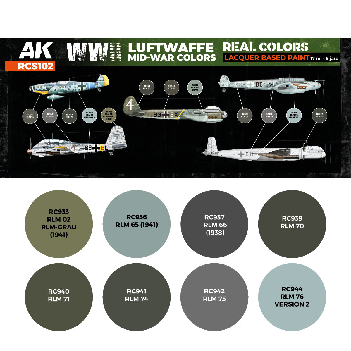 WWII Luftwaffe Mid-War Colors SET - vista 2 - AK