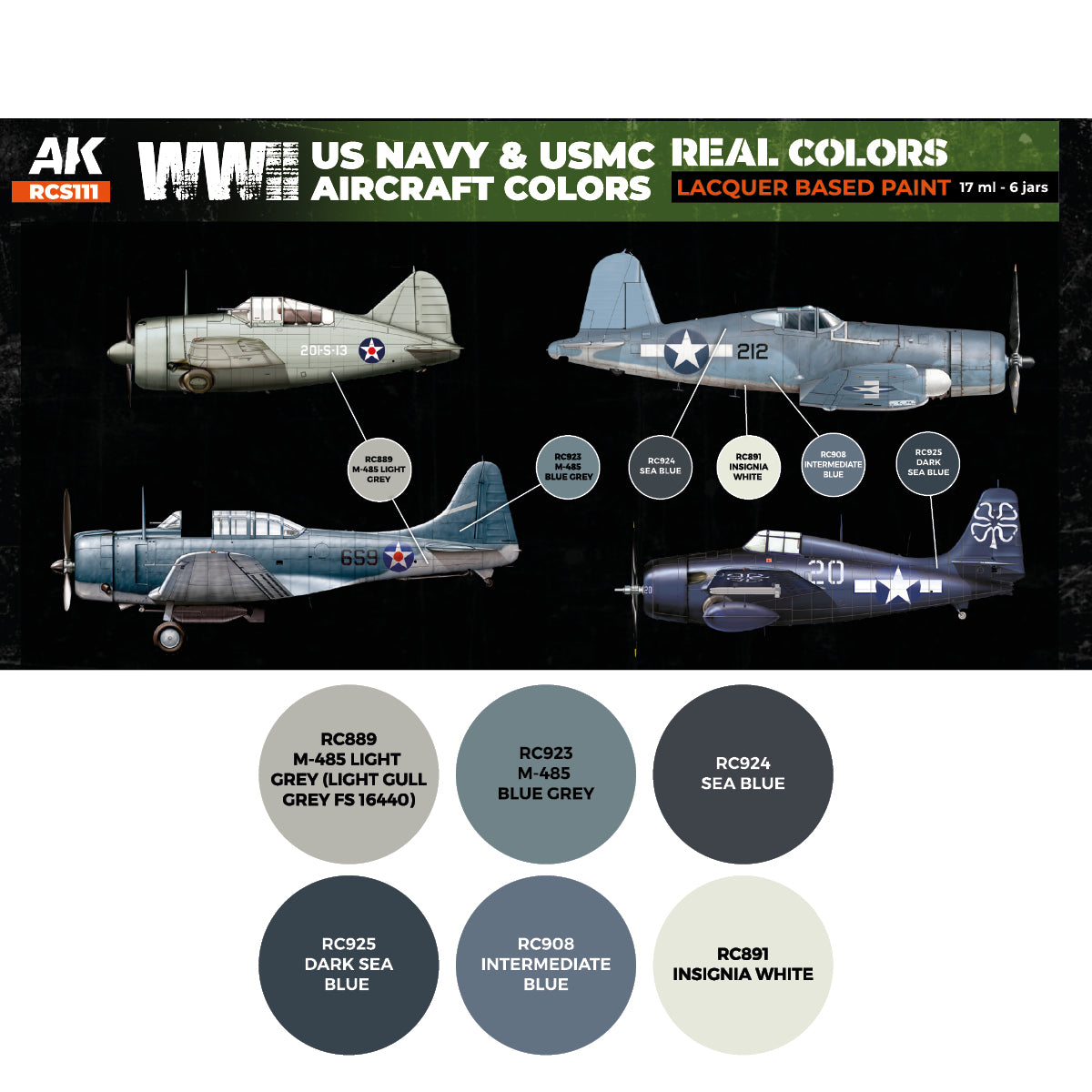 WWII US Navy & USMC Aircraft Colors SET - vista 2 - AK