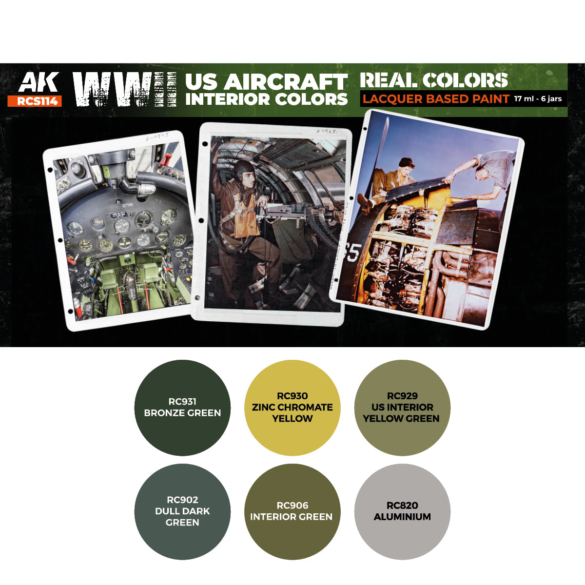 WWII US Aircraft Interior Colors SET - vista 2 - AK