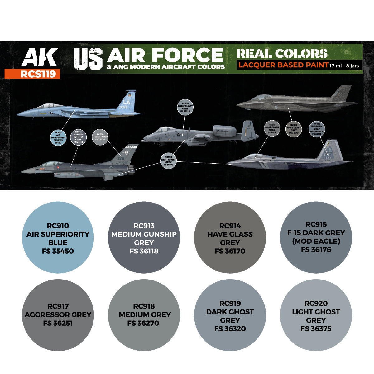 US Air Force & ANG Modern Aircraft Colors SET - vista 2 - AK