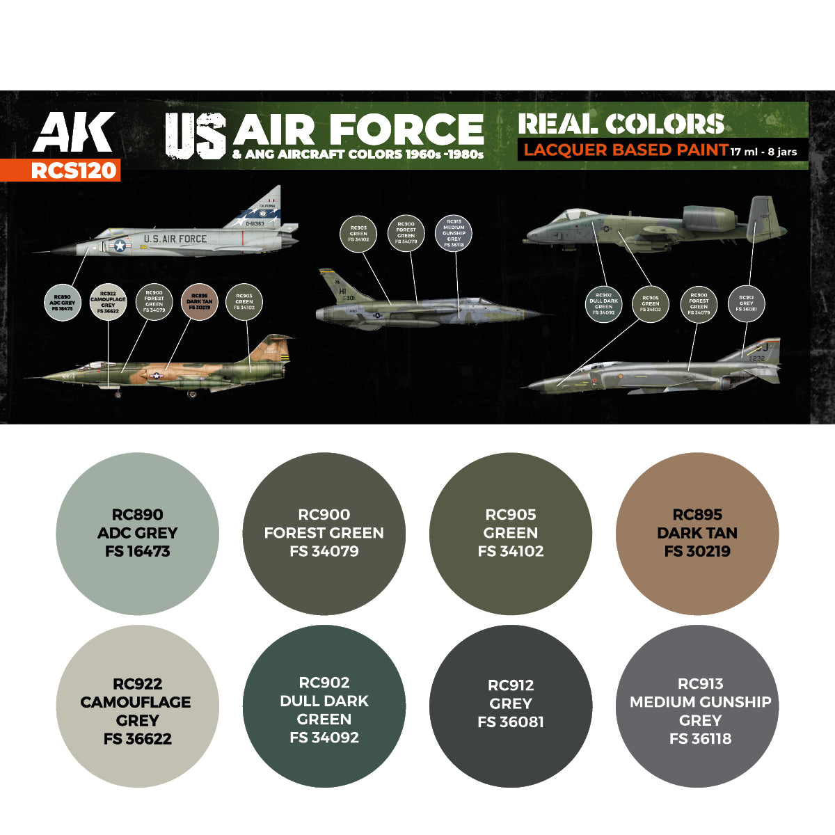 US Air Force & ANG Aircraft Colors 1960s-1980s SET - vista 2 - AK