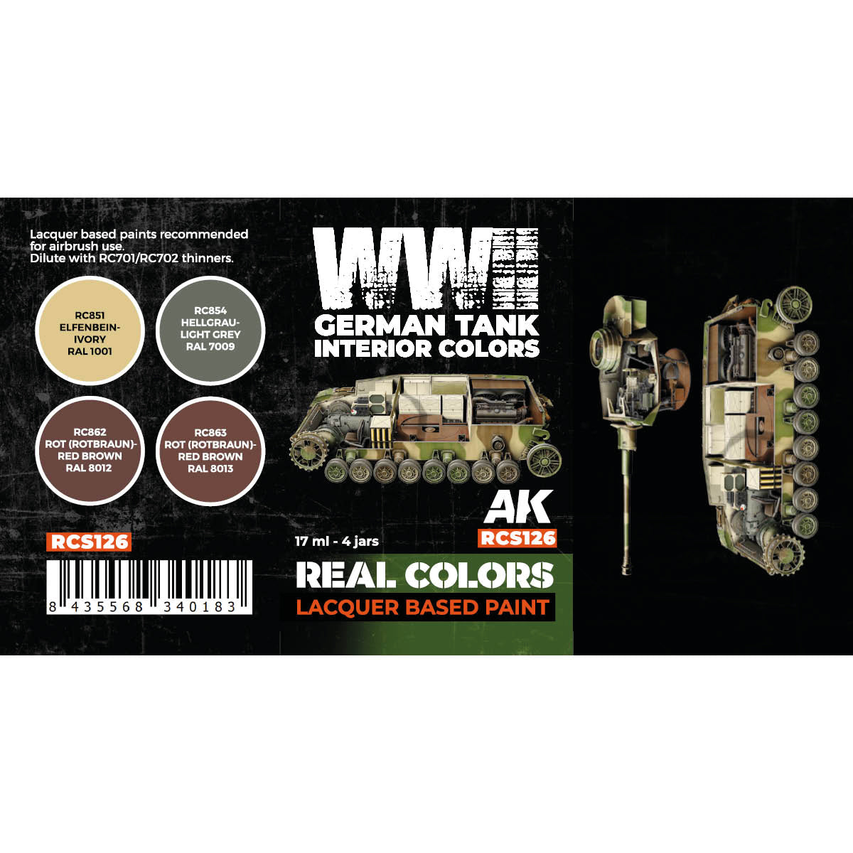 WWII German Tank Interior Colors SET - vista 2 - AK