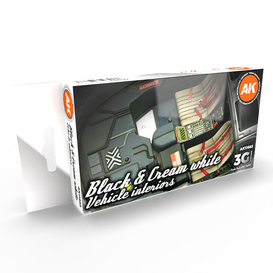 BLACK & CREAM WHITE VEHICLE INTERIORS – INTERIORES DE VEHÍCULOS BLANCO CREMA Y NEGRO