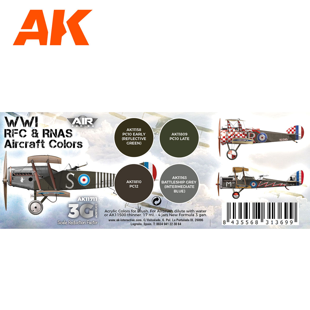 WWI RFC & RNAS. British Aircraft Colors