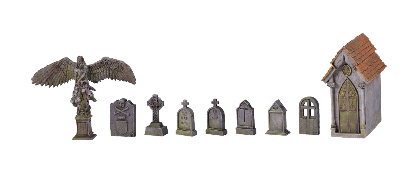 CEMETERY ACCESORIES WARGAME SET (RESIN 30-35MM)