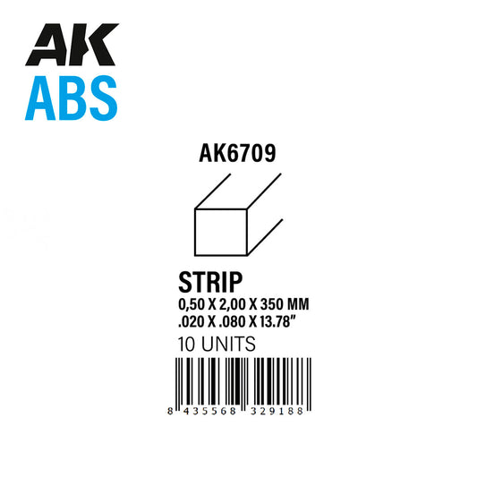 Strips 0.50 x 2.00 x 350mm – ABS STRIP – 10 units per bag / por bolsa - vista 2 - AK