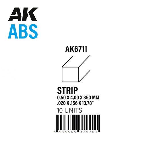 Strips 0.50 x 4.00 x 350mm – ABS STRIP – 10 units per bag / por bolsa - vista 2 - AK