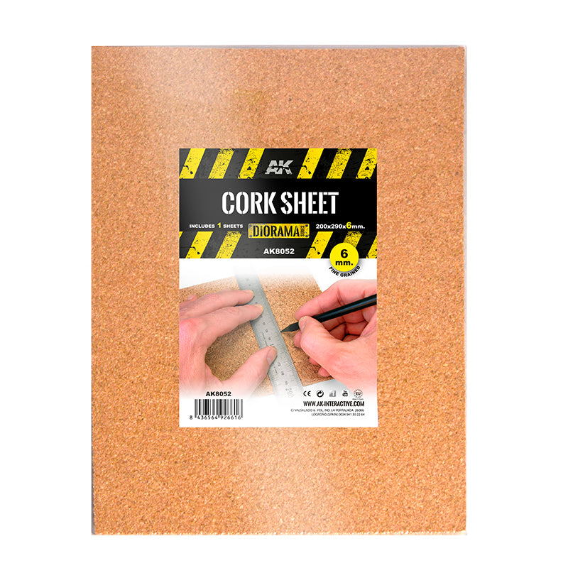 Plancha de corcho – grano FINO 200x290x6mm