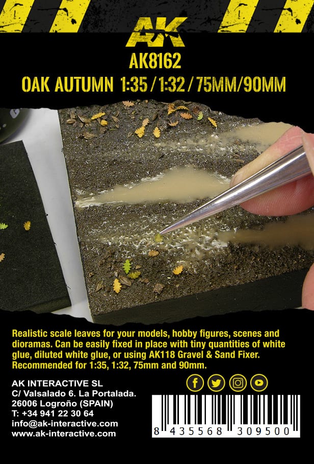 OAK AUTUMN LEAVES 1:35 / 1:32 / 75mm / 90mm (7gr. Bag)
