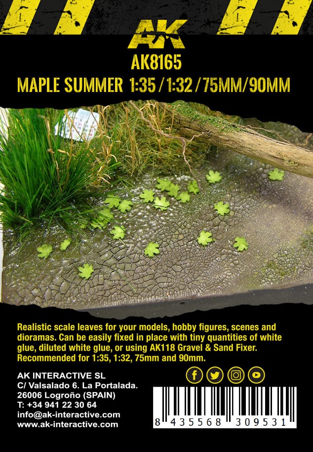 MAPLE SUMMER LEAVES 1:35 / 1:32 / 75mm / 90mm (7gr. Bag)