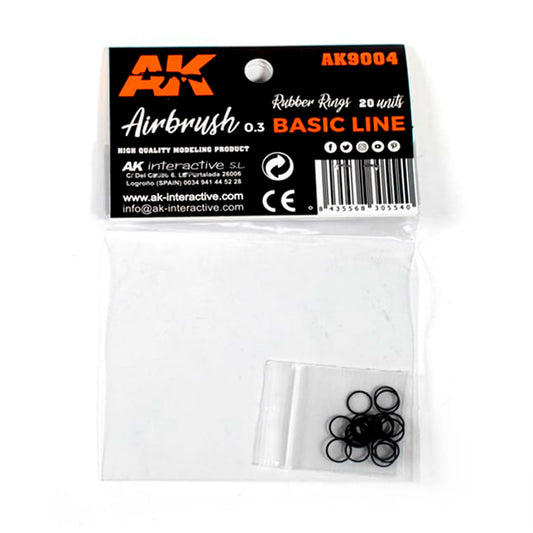 RUBBER RINGS (20 UNITS) FOR AK AIRBRUSH – ANILLOS DE GOMA (20 UNIDADES) PARA AERÓGRAFO