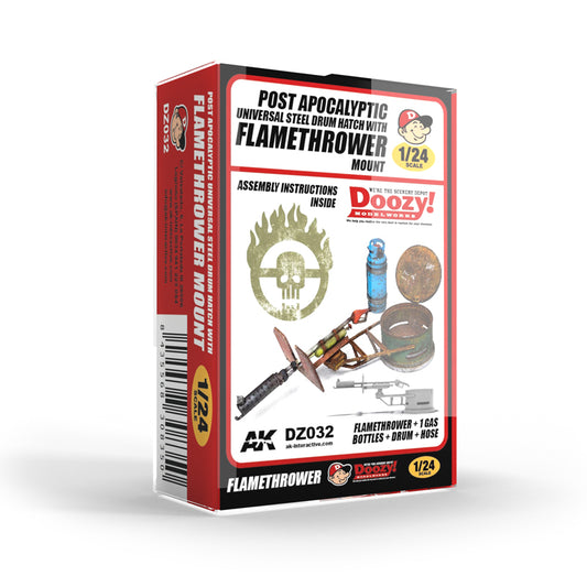 UNIVERSAL STEEL DRUM HATCH WITH FLAMETHROWER MOUNT / LANZALLAMAS POST APOCALÍPTICO CON MONTURA DE TAMBOR