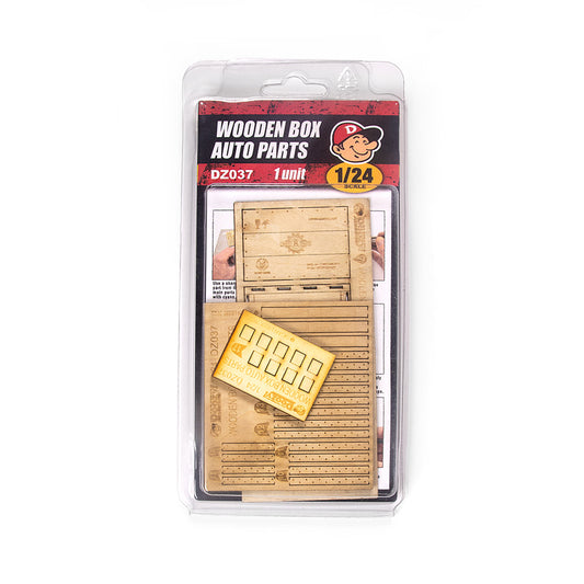 CAJA DE MADERA CORTADA CON LÁSER PIEZAS DE AUTOMÓVIL ESCALA 1:24