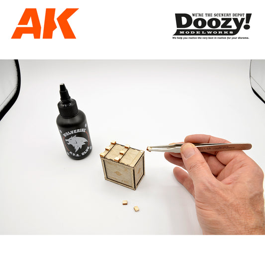 CAJA DE MADERA CORTADA CON LÁSER PIEZAS DE AUTOMÓVIL ESCALA 1:24
