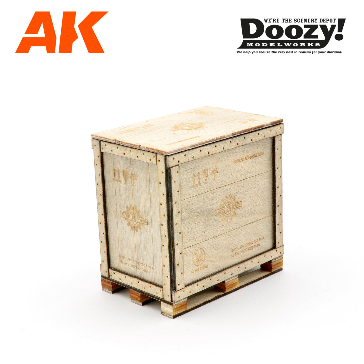 CAJA DE MADERA CORTADA CON LÁSER PIEZAS DE AUTOMÓVIL ESCALA 1:24