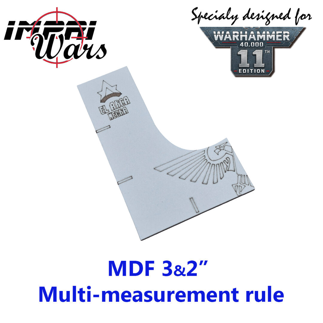 Regla MDF multimedida 3" y 2" decoración Imperium