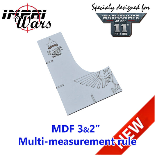 Regla MDF multimedida 3" y 2" para Warhammer 40.000 11ª edición