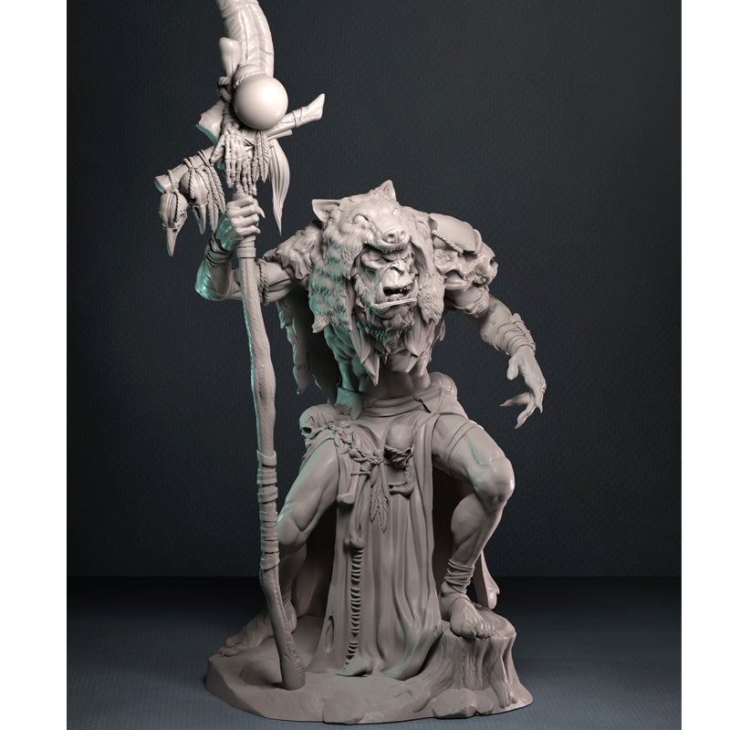 MORGUT WILD ORC SHAMAN – 75MM SCALE