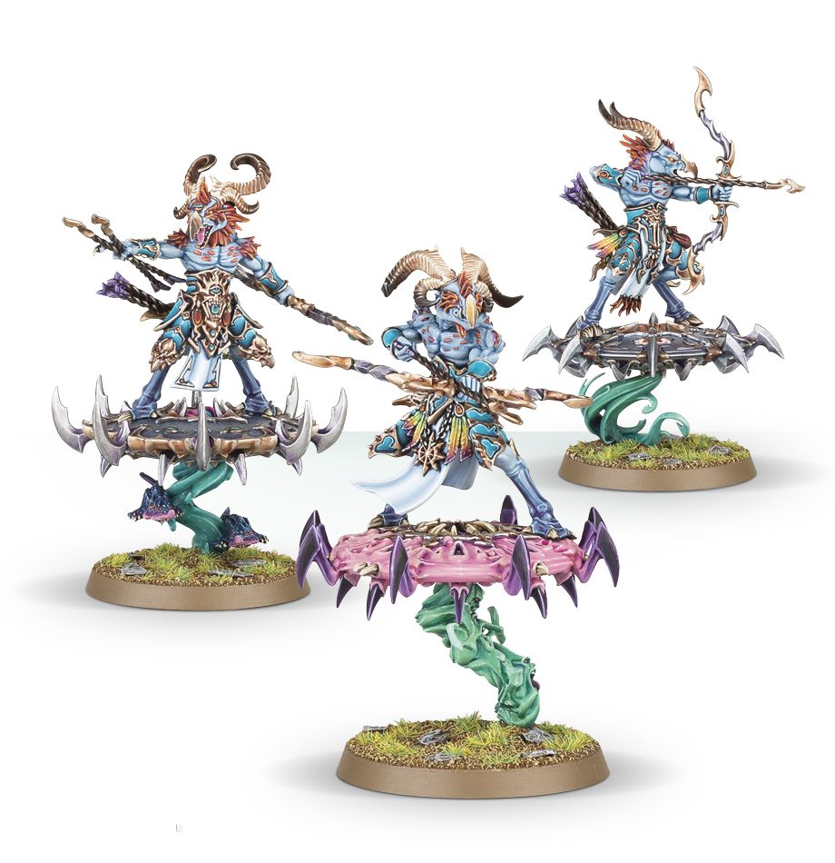 Tzaangors Iluminados detalle — élite psíquica Tzeentch
